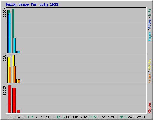 Daily usage for July 2025