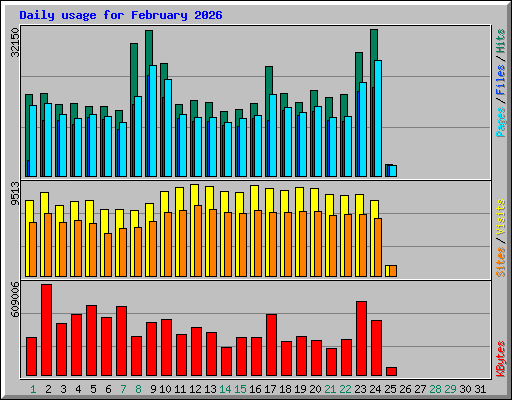 Daily usage for February 2026