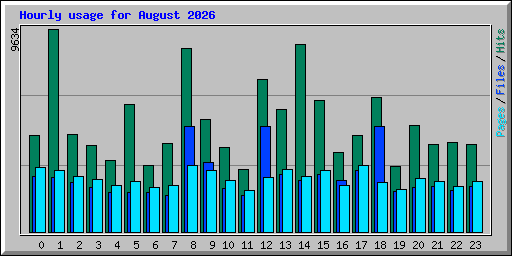 Hourly usage for August 2026